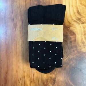 NEW Wellow Bamboo Compression Socks Large Wide Calf Polka Dot F30